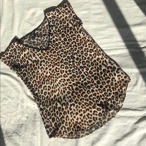 Express leopard print silk shirt